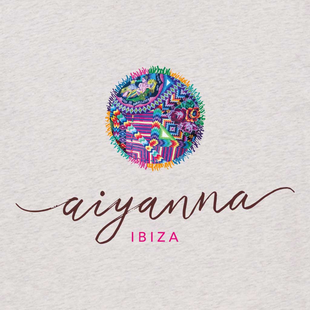 Aiyanna Ibiza Small Brown Logo Men's V-Neck T-Shirt-Aiyanna-Essential Republik