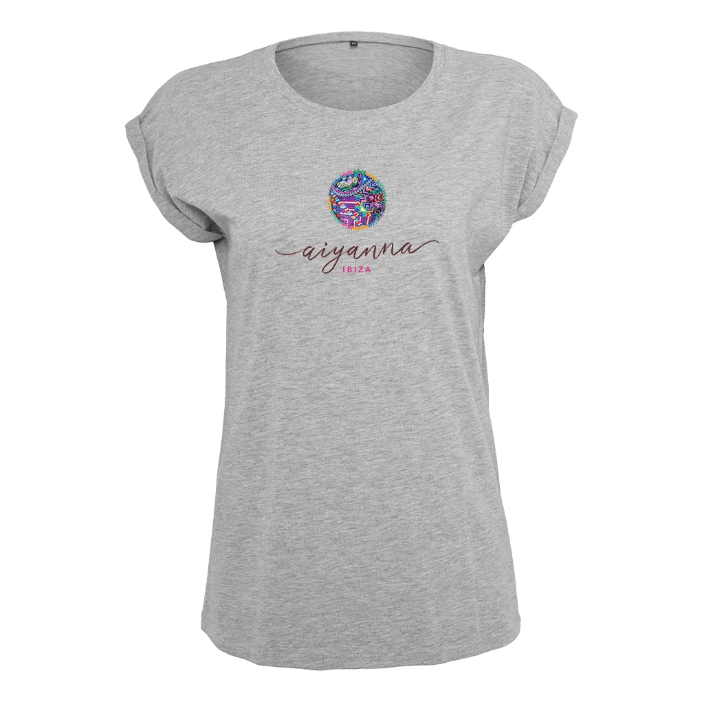 Aiyanna Ibiza Brown Logo Women's Casual T-Shirt-Aiyanna-Essential Republik
