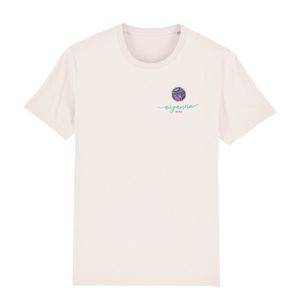 Aiyanna Ibiza Turquoise Logo Front And Back Print Unisex Organic T-Shirt-Aiyanna-Essential Republik