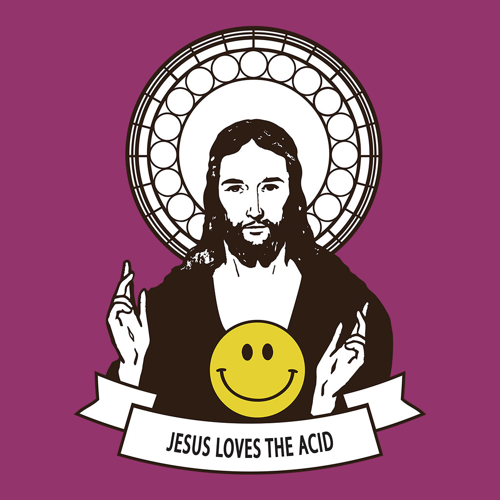 Jesus Loves The Acid Unisex Cruiser Iconic Hoodie-Blood & Sweat-Essential Republik