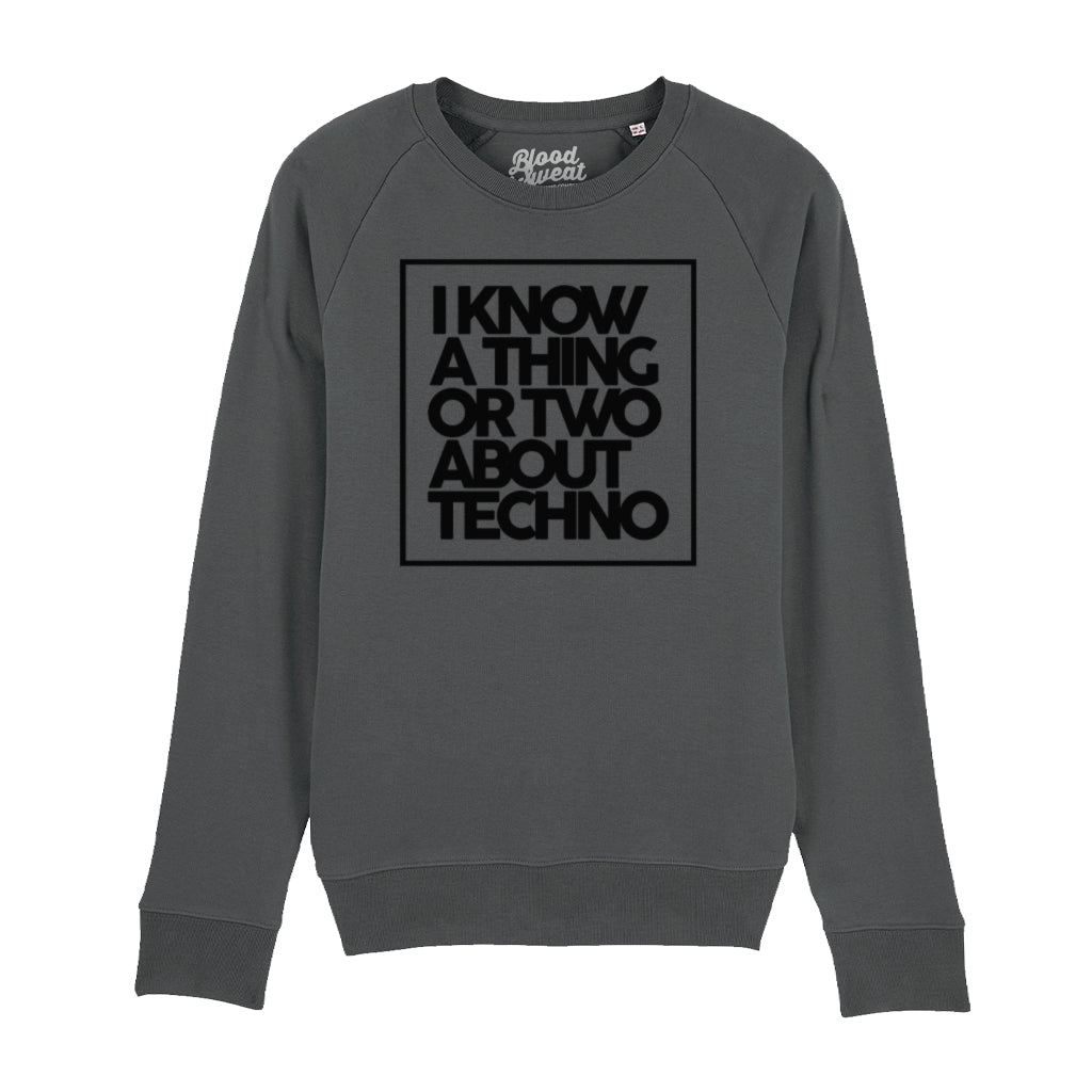 Techno Knowledge Black Unisex Stoller Crew Neck Sweatshirt-Blood & Sweat-Essential Republik