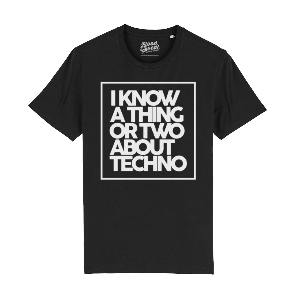 Techno Knowledge White Unisex Organic T-Shirt-Blood & Sweat-Essential Republik