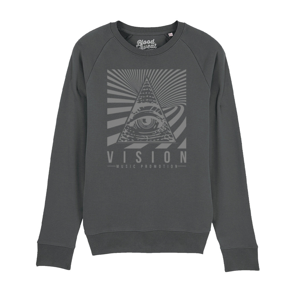 Official Vision Collaboration Grey Unisex Stoller Crew Neck Sweatshirt-Blood & Sweat-Essential Republik