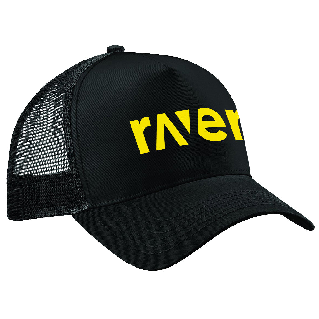 Raver Yellow Trucker Cap-Blood & Sweat-Essential Republik