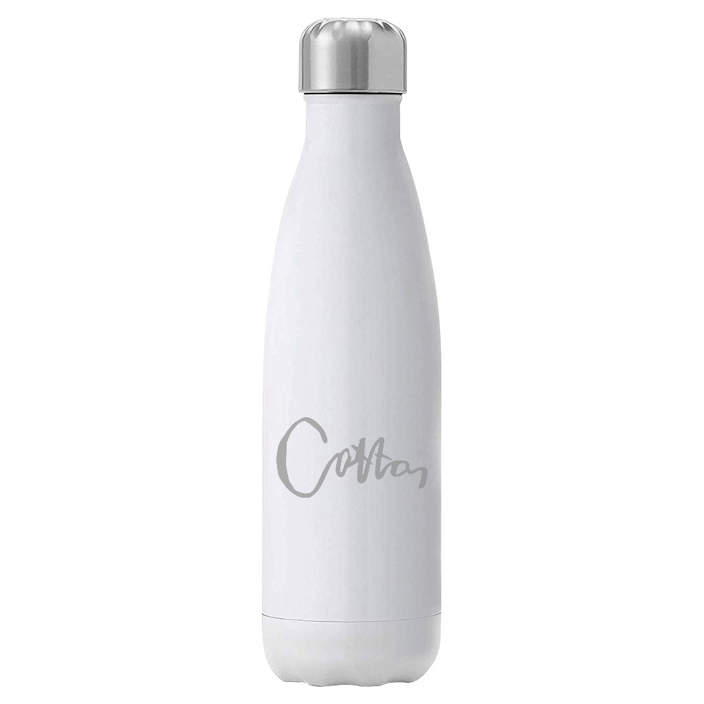 Cotton Grey Text Insulated Stainless Steel Water Bottle-Cotton Lifestyle-Essential Republik