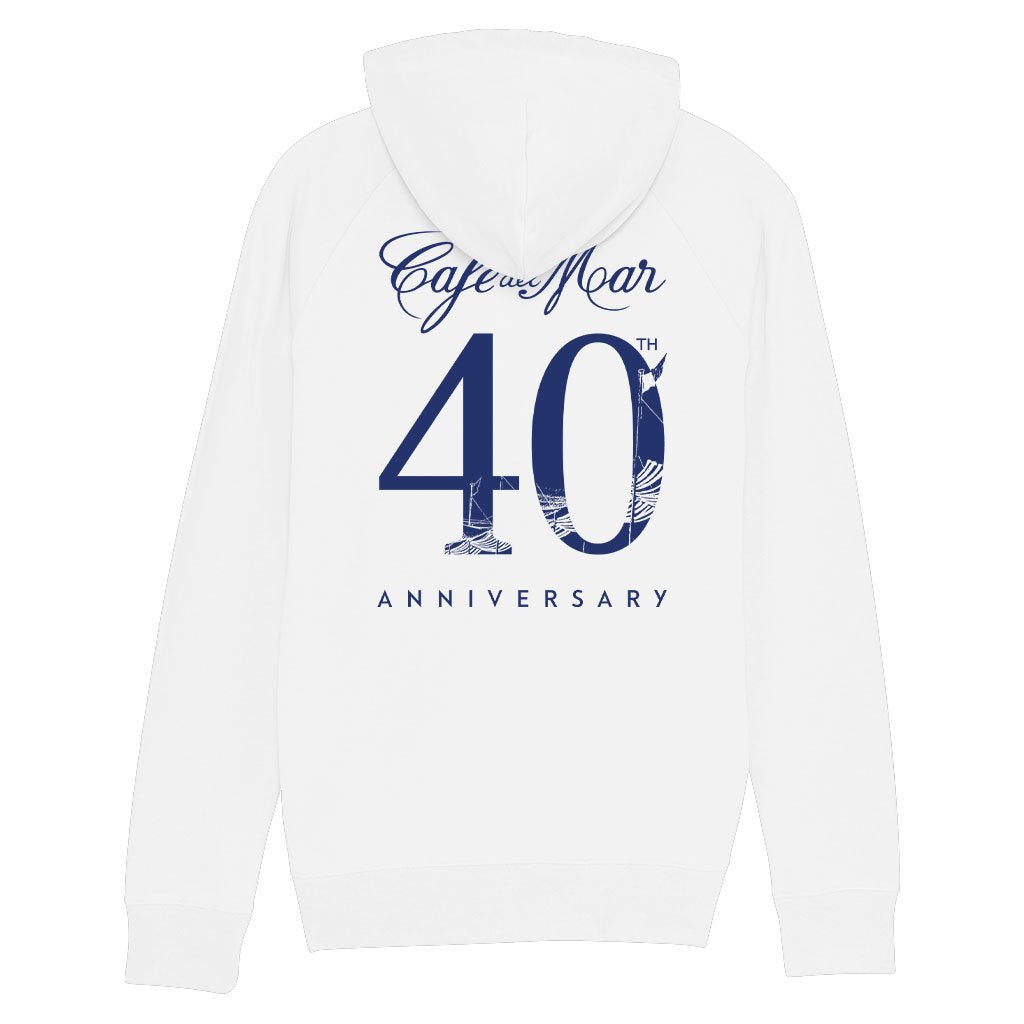 Café del Mar 40th Anniversary Logo Front And Back Print Men's Hooded Sweatshirt-Café del Mar-Essential Republik