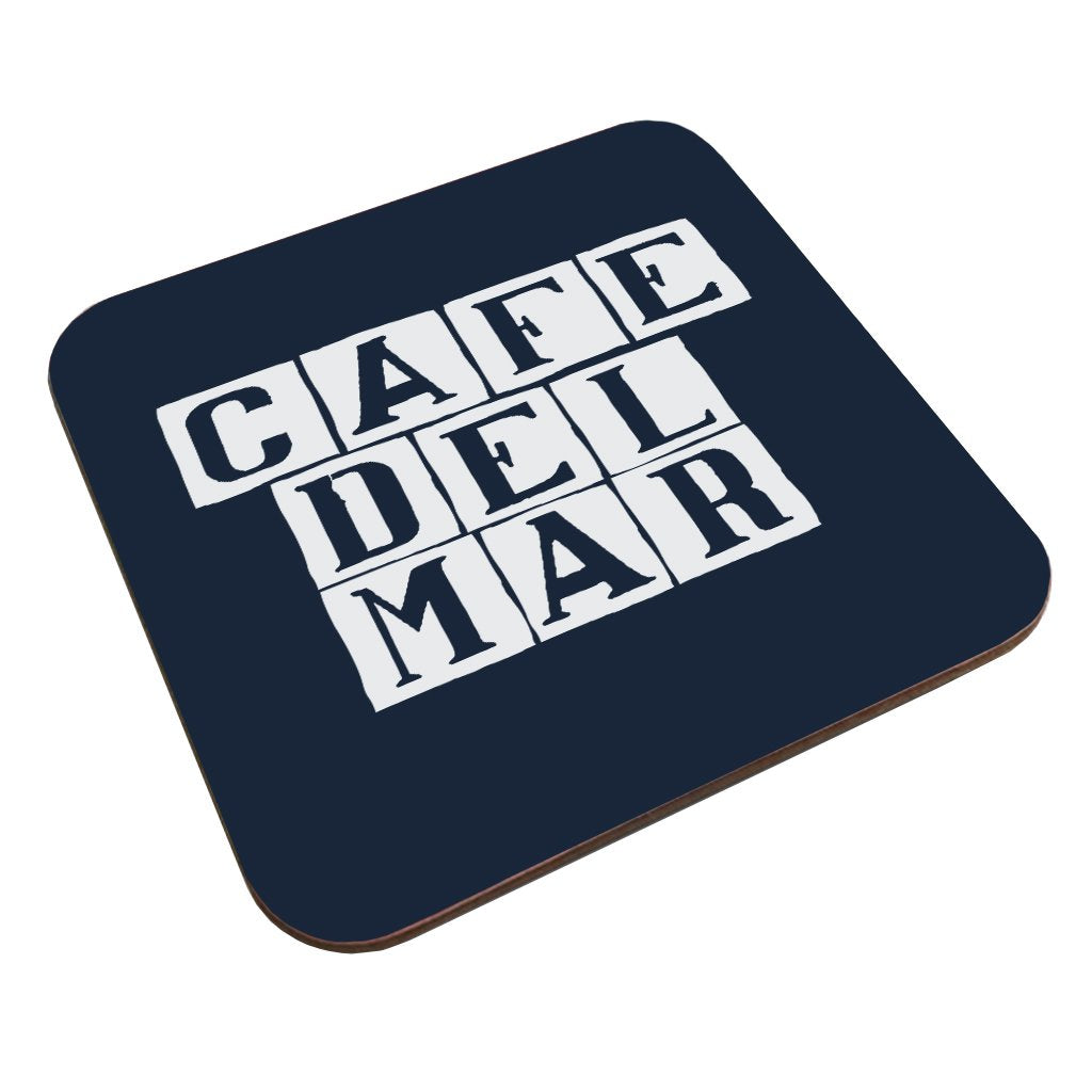 Café del Mar White Tile Logo Coaster-Café del Mar-Essential Republik