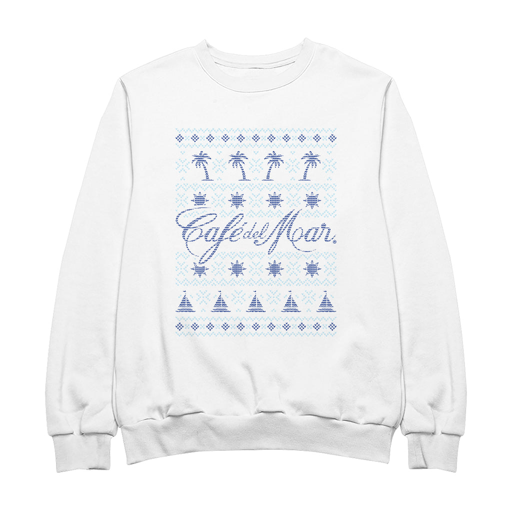 Café del Mar Christmas Knit Pattern Unisex Sweatshirt-Café del Mar-Essential Republik