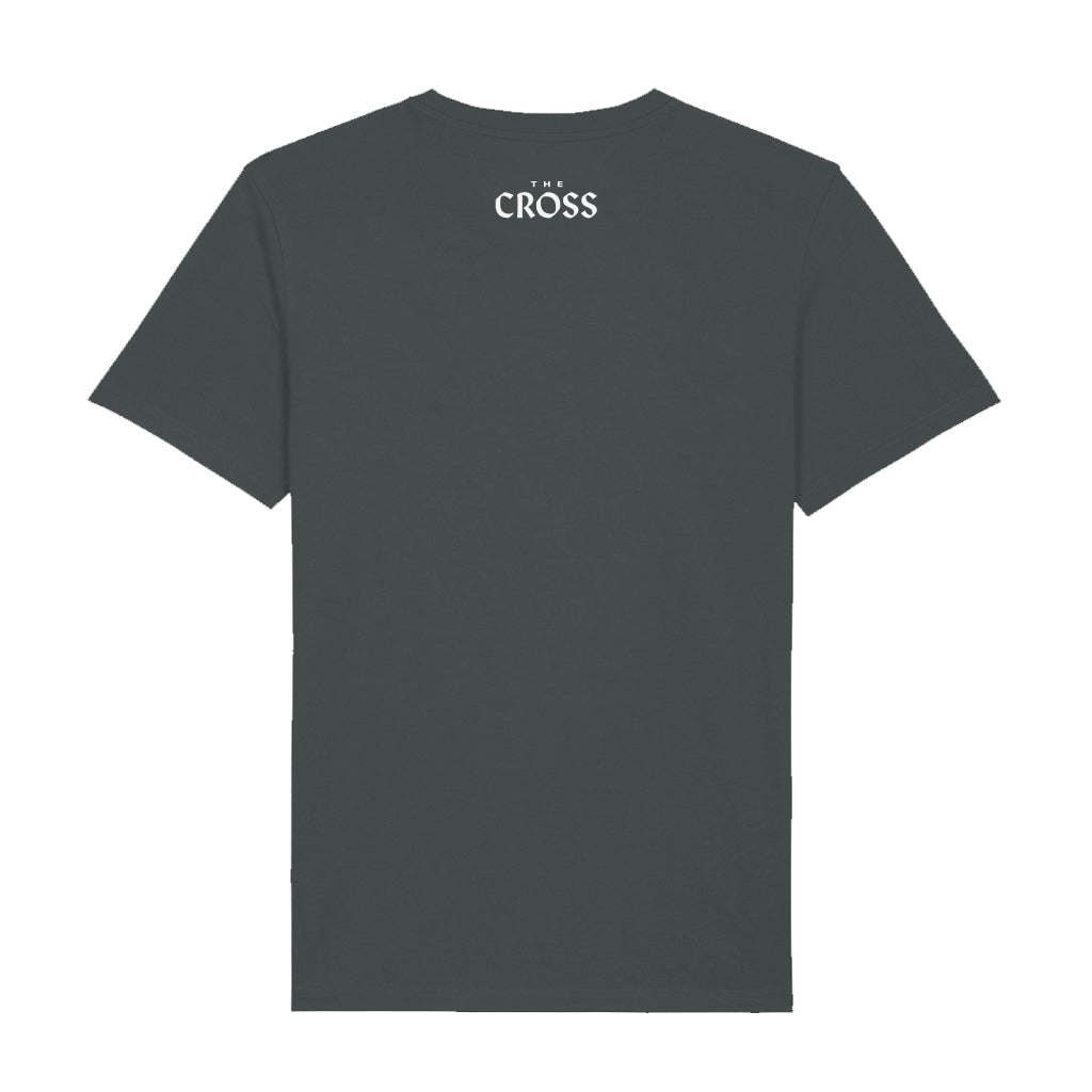 The Cross White Text Rear Neck Print Unisex Organic T-Shirt-The Cross-Essential Republik