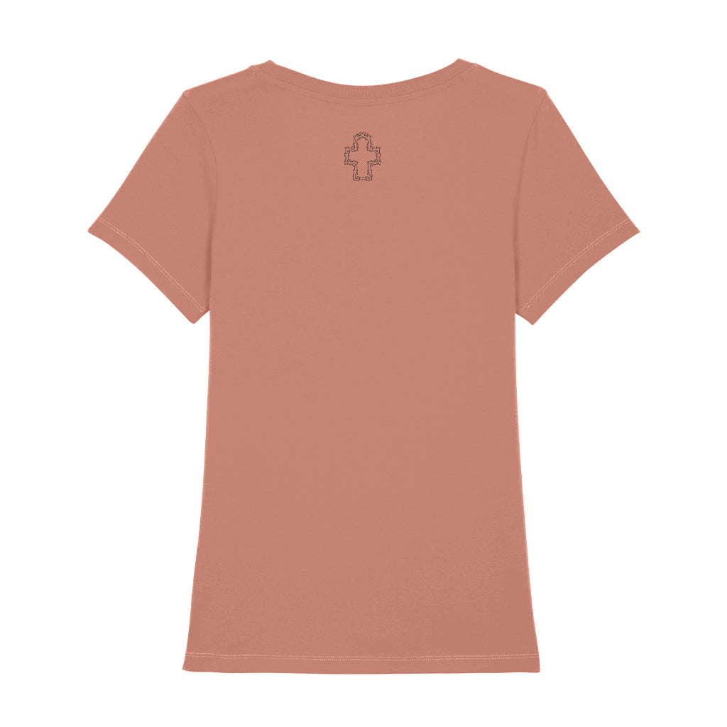 The Cross Black Cross Rear Neck Print Women's Iconic Fitted T-Shirt-The Cross-Essential Republik