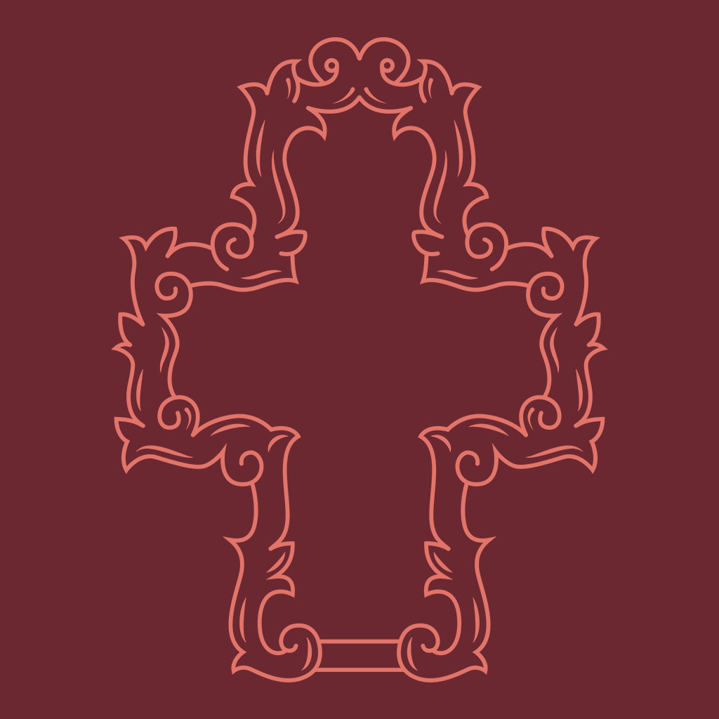 The Cross Crimson Cross Rear Neck Print Unisex Organic T-Shirt-The Cross-Essential Republik