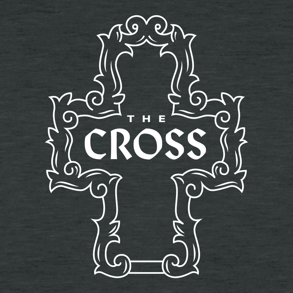 The Cross Gold Embroidered Text Women's V-Neck T-Shirt-The Cross-Essential Republik