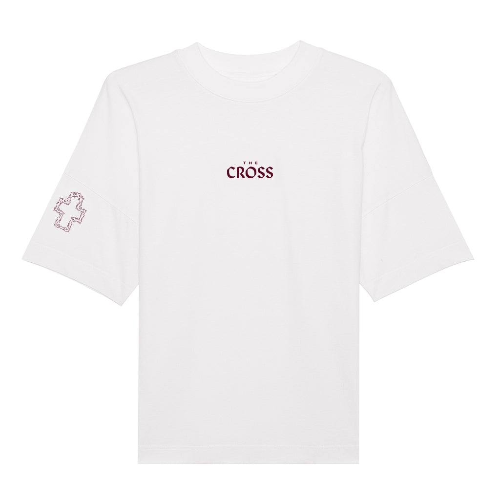 The Cross Crimson Logo Unisex Heavy Drop Shoulder T-Shirt-The Cross-Essential Republik