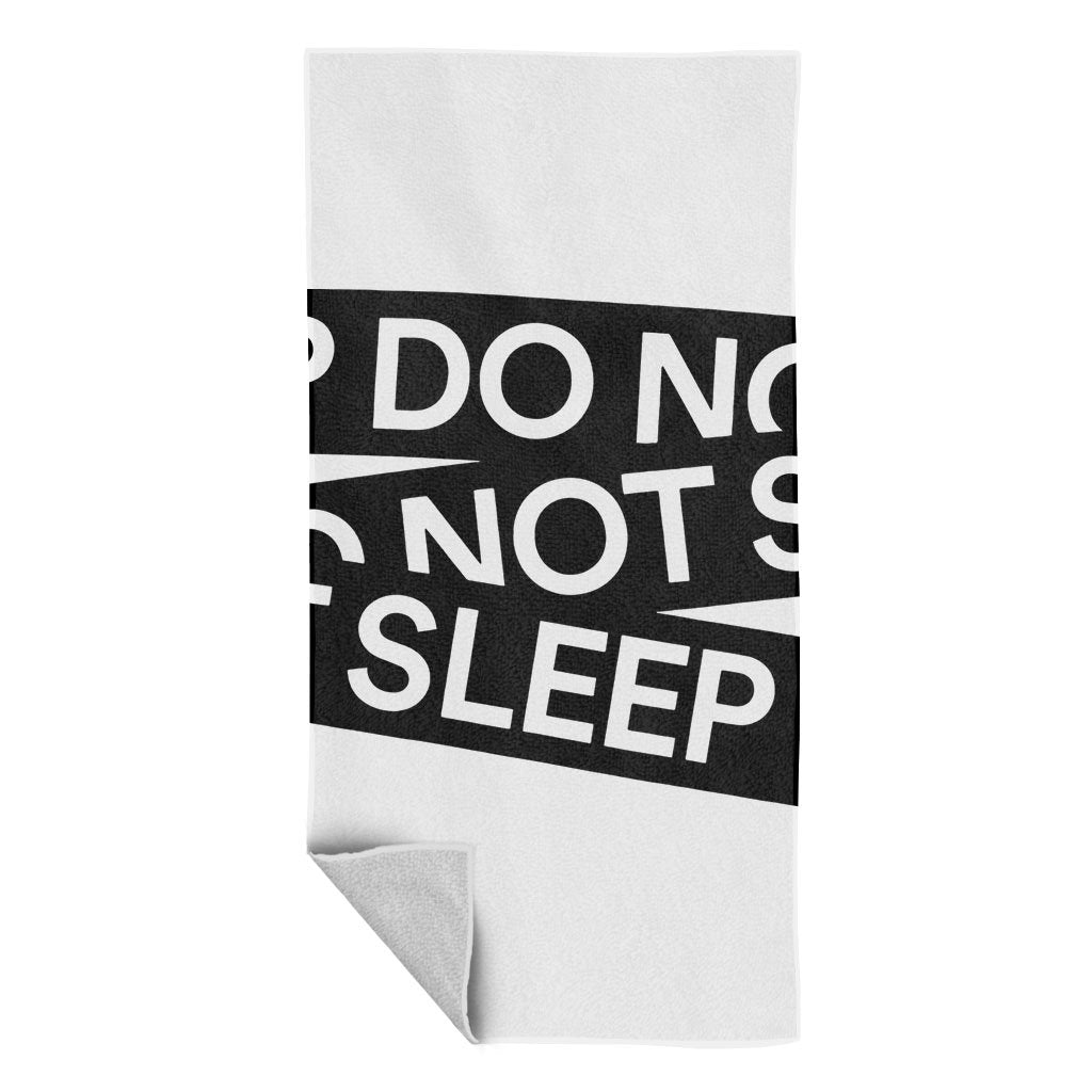 Do Not Sleep Black Tape Logo Print Cotton Towel-Do Not Sleep-Essential Republik