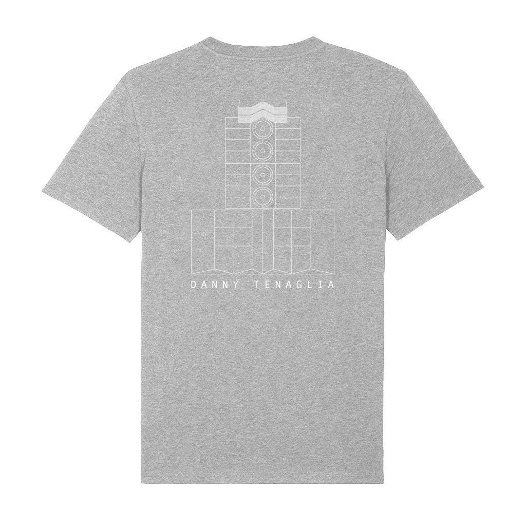 DT White Pyramid Logo Front And Back Print Men's Organic T-Shirt-Danny Tenaglia-Essential Republik