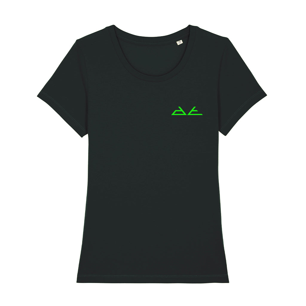DT Green Pyramid Logo Front And Back Print Women's Iconic Fitted T-Shirt-Danny Tenaglia-Essential Republik