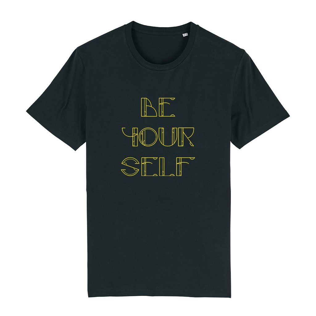 Be Yourself Yellow Text Men's Organic T-Shirt-Danny Tenaglia-Essential Republik
