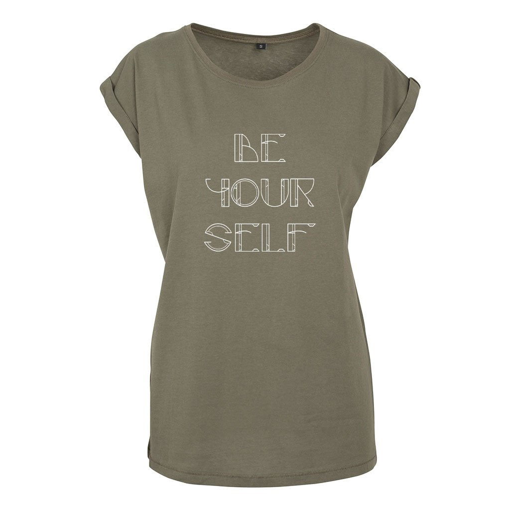 Be Yourself White Text Women's Casual T-Shirt-Danny Tenaglia-Essential Republik