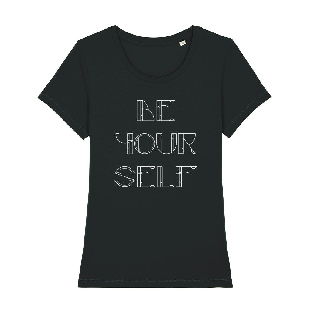 Be Yourself White Text Women's Iconic Fitted T-Shirt-Danny Tenaglia-Essential Republik