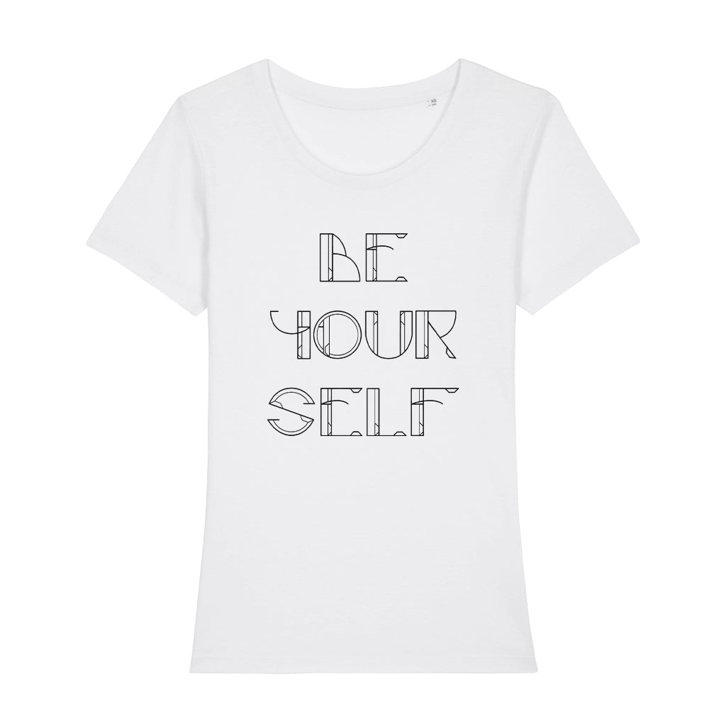 Be Yourself Black Text Women's Iconic Fitted T-Shirt-Danny Tenaglia-Essential Republik