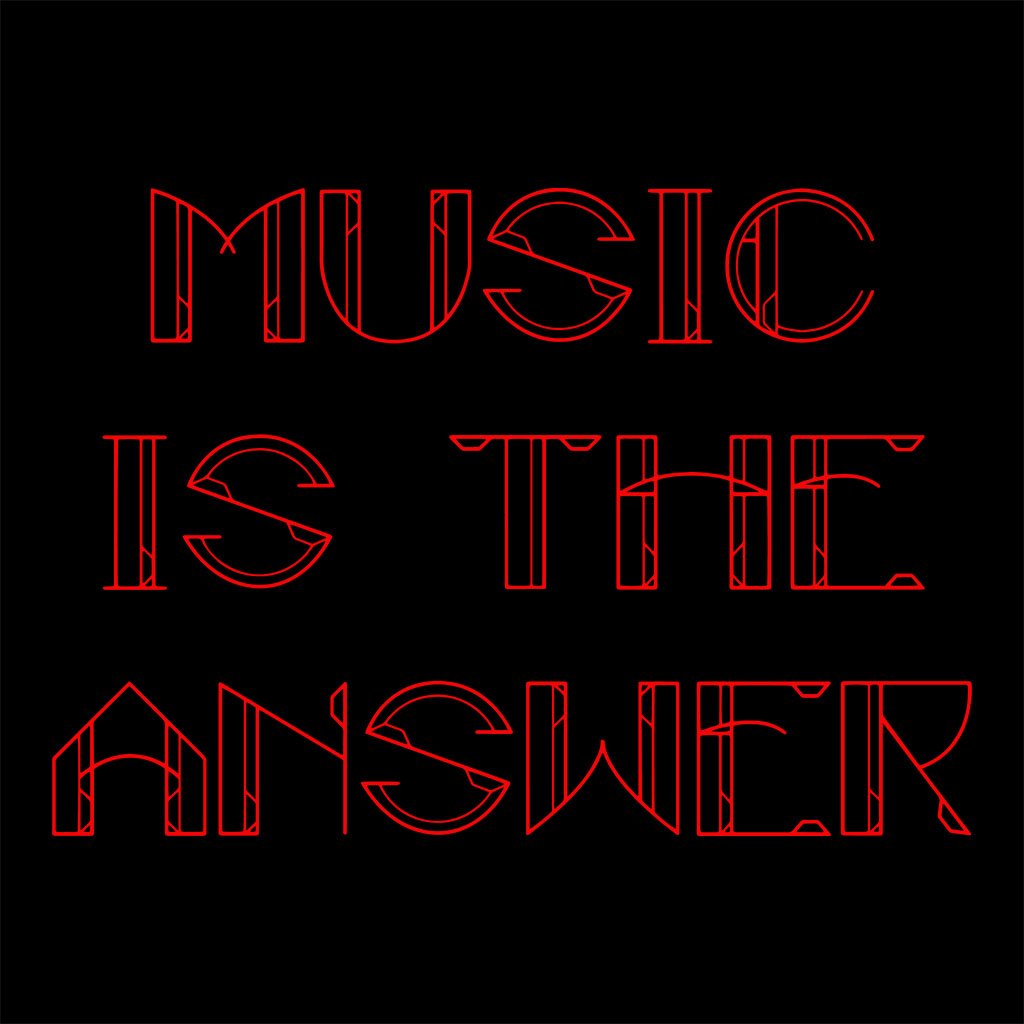Music Is The Answer Red Text Unisex Cruiser Iconic Hoodie-Danny Tenaglia-Essential Republik