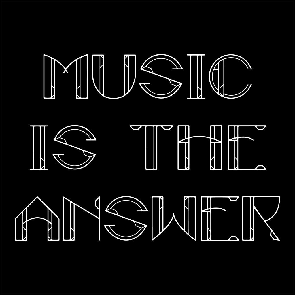 Music Is The Answer White Text Unisex Cruiser Iconic Hoodie-Danny Tenaglia-Essential Republik