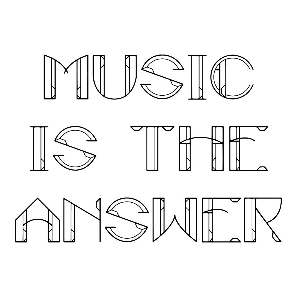 Music Is The Answer Black Text Men's Organic T-Shirt-Danny Tenaglia-Essential Republik