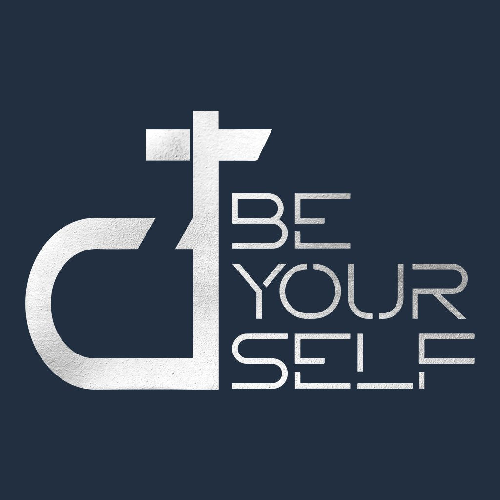DT Be Yourself Metallic Silver Logo Front And Back Print Men's Iconic Zip-through Hoodie-Danny Tenaglia-Essential Republik