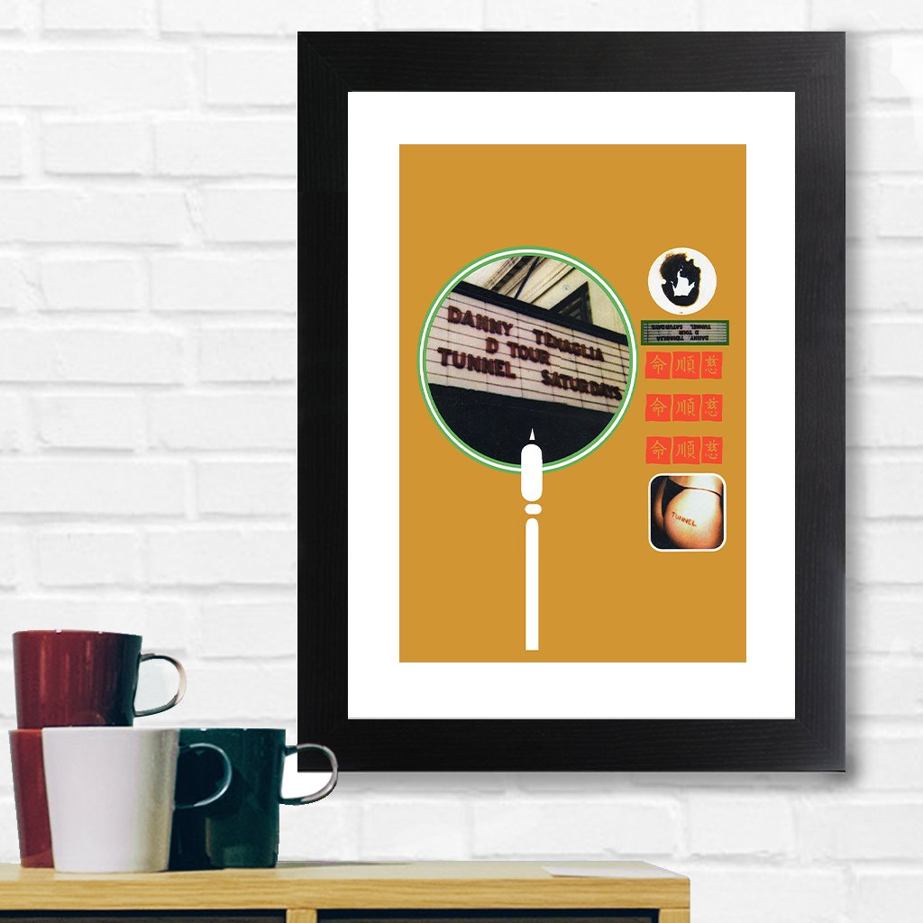 Danny Tenaglia D Tour At Tunnel Orange Background A3 and A4 Prints (framed or unframed)-Danny Tenaglia-Essential Republik
