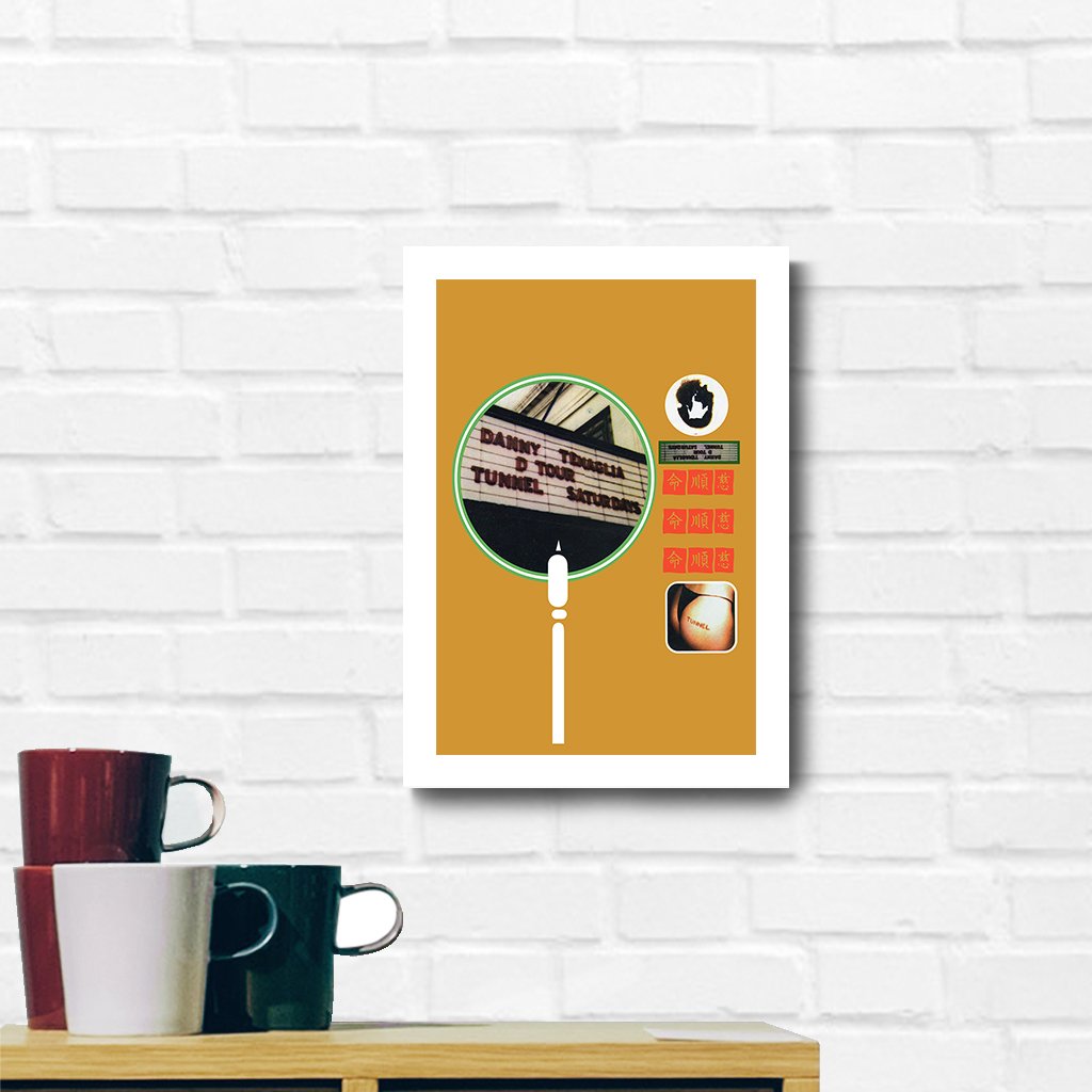 Danny Tenaglia D Tour At Tunnel Orange Background A3 and A4 Prints (framed or unframed)-Danny Tenaglia-Essential Republik