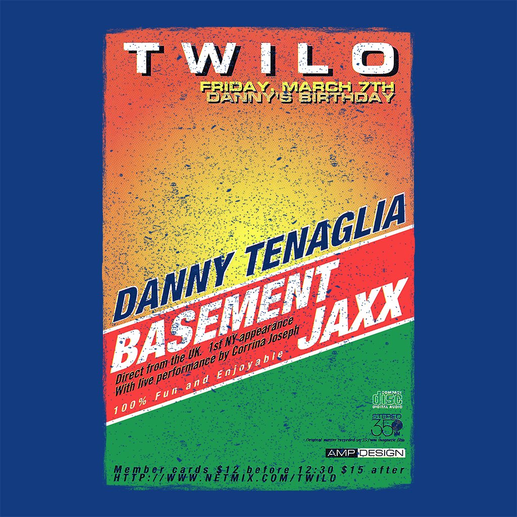 Danny Tenaglia At Twilo Distressed Men's Organic T-Shirt-Danny Tenaglia-Essential Republik