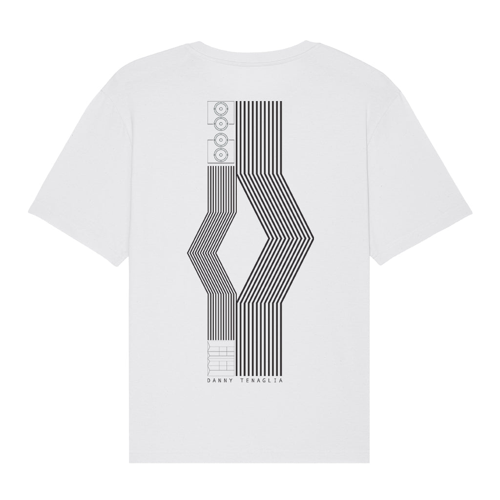 STAX Stacked Black Stencil Logo Unisex Relaxed T-Shirt-Danny Tenaglia-Essential Republik