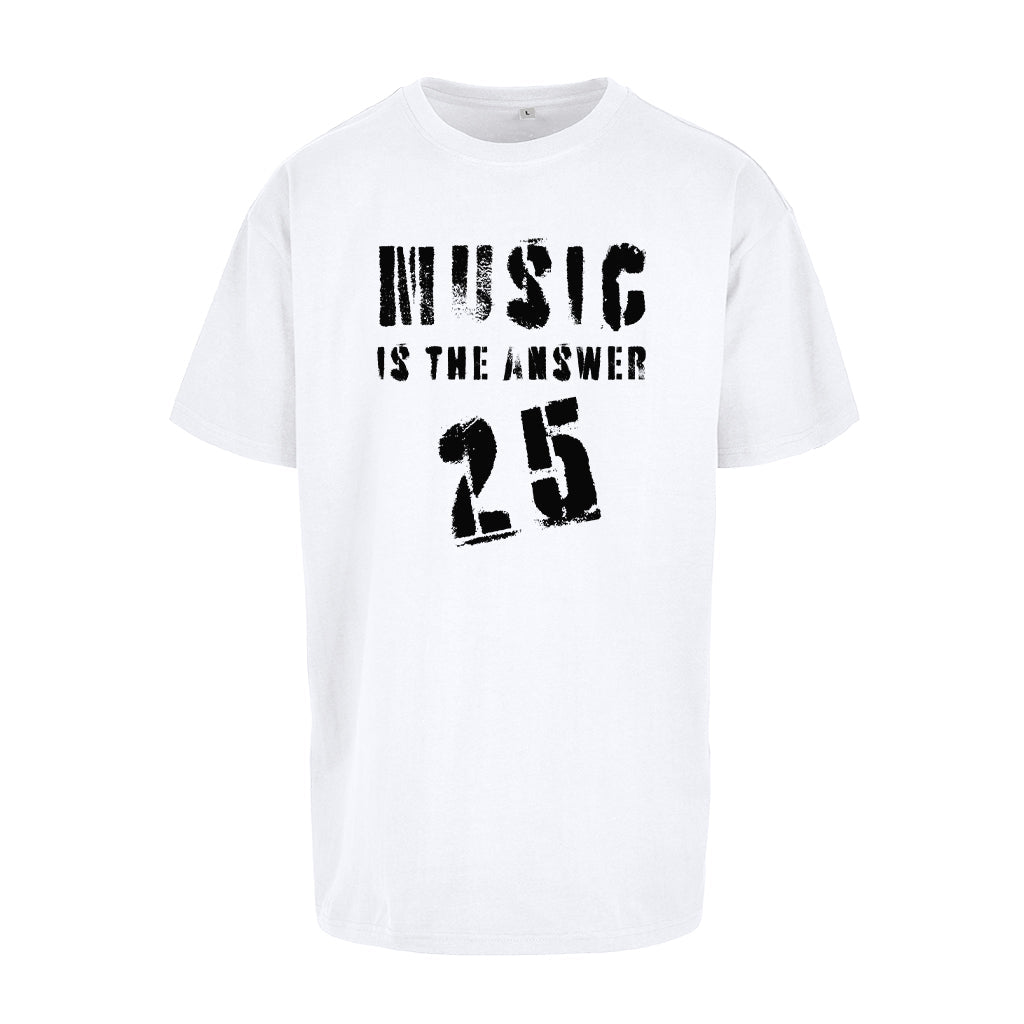 Music Is The Answer 25 Black Logo Men's Heavy Oversized T-Shirt-Danny Tenaglia-Essential Republik
