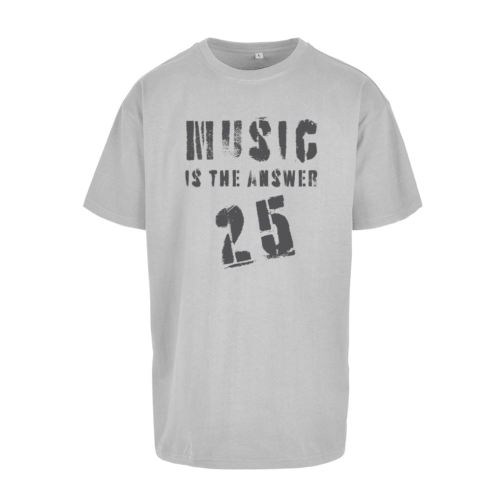 Music Is The Answer 25 Dark Grey Logo Men's Heavy Oversized T-Shirt-Danny Tenaglia-Essential Republik