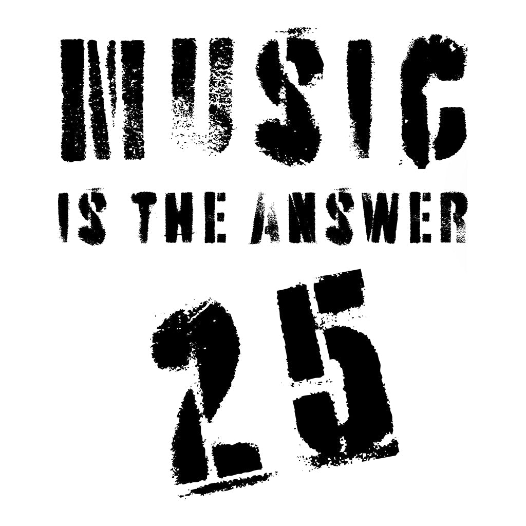 Music Is The Answer 25 Black Logo Pocket Print Unisex Relaxed T-Shirt-Danny Tenaglia-Essential Republik