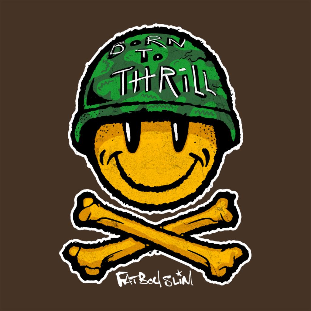 Fatboy Slim Born To Thrill Army Smiley And Crossbones Framed Print-Fatboy Slim-Essential Republik