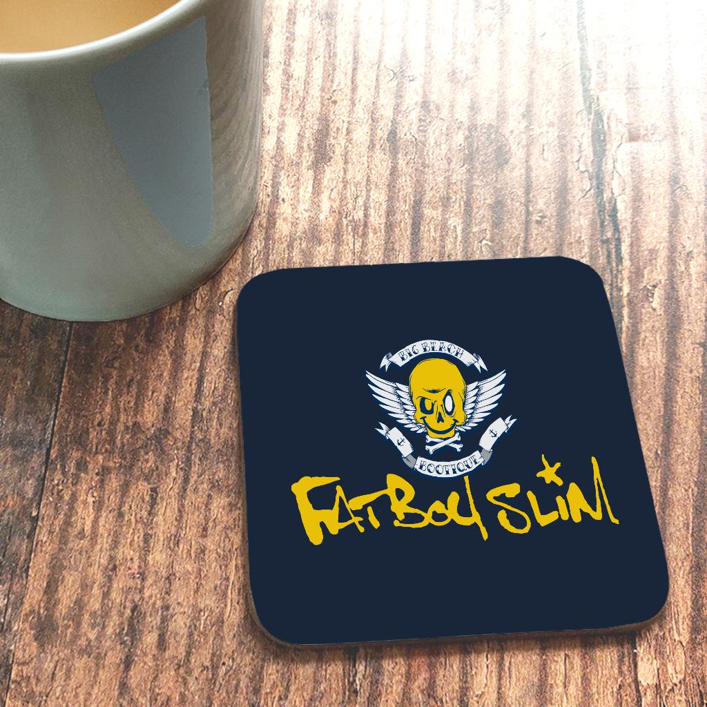 Fatboy Slim Smiley Wings Text Logo Coaster-Fatboy Slim-Essential Republik