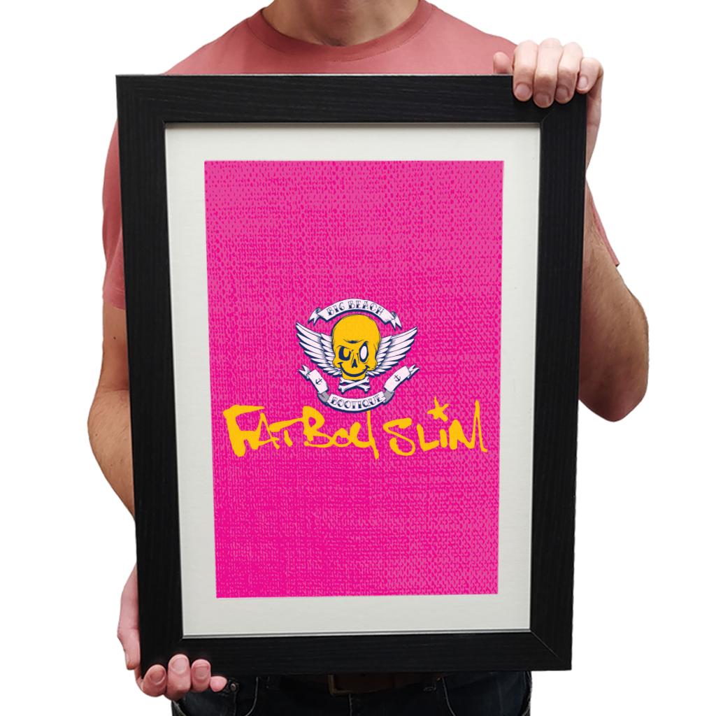 Fatboy Slim Smiley Wings Text Logo Framed Print-Fatboy Slim-Essential Republik