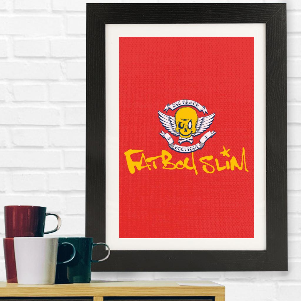 Fatboy Slim Smiley Wings Text Logo Framed Print-Fatboy Slim-Essential Republik