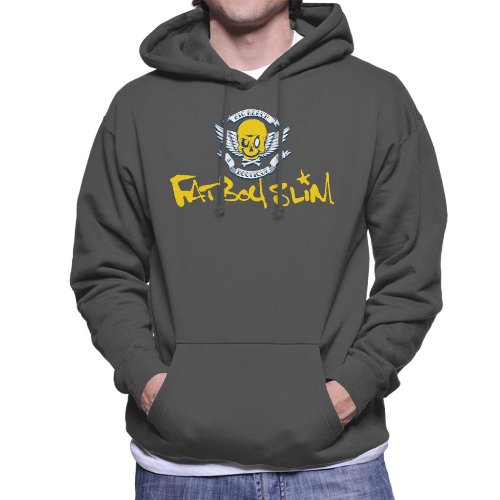 Fatboy Slim Smiley Wings Text Logo Men's Hooded Sweatshirt-Fatboy Slim-Essential Republik