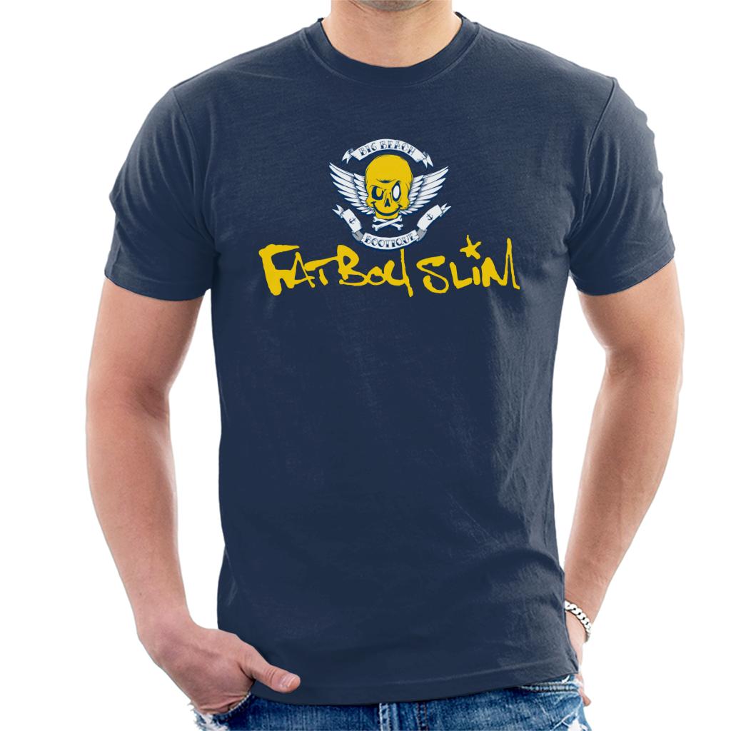 Fatboy Slim Smiley Wings Text Logo Men's T-Shirt-Fatboy Slim-Essential Republik