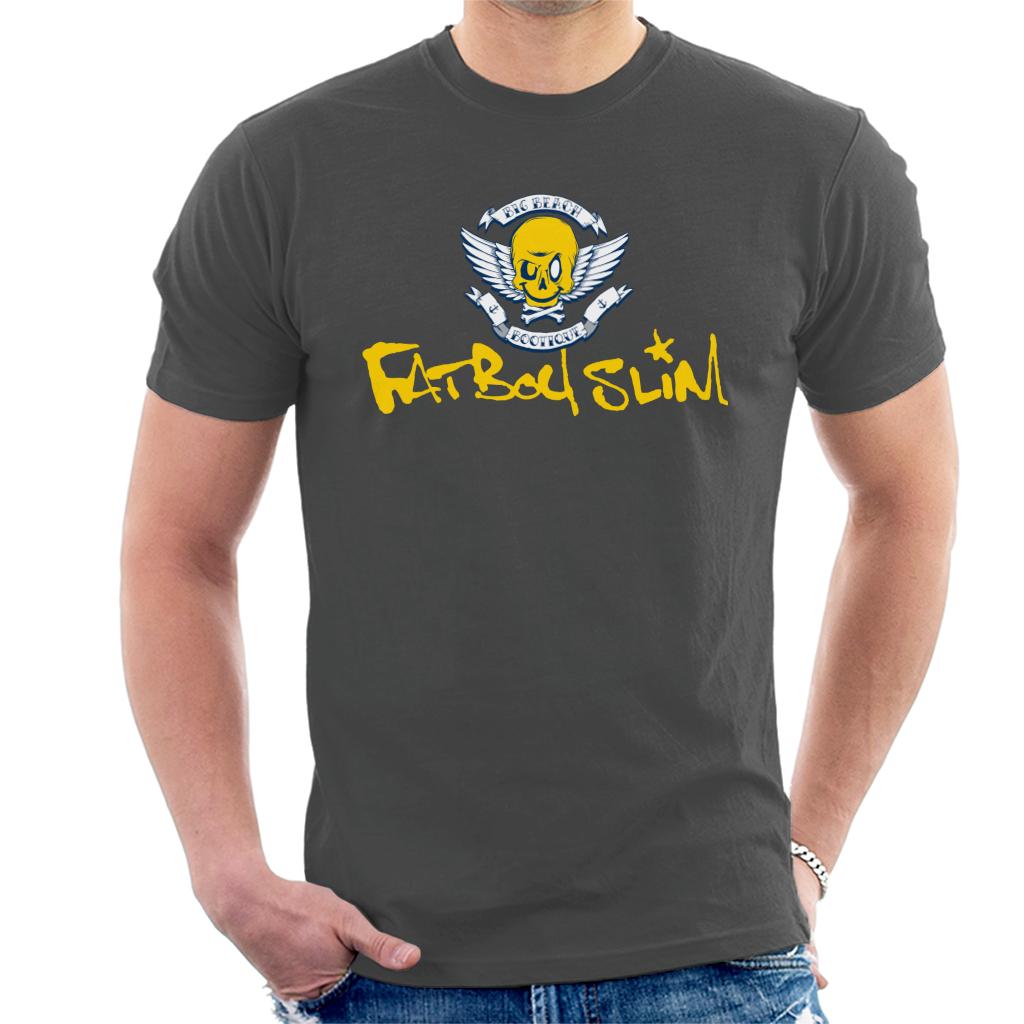 Fatboy Slim Smiley Wings Text Logo Men's T-Shirt-Fatboy Slim-Essential Republik