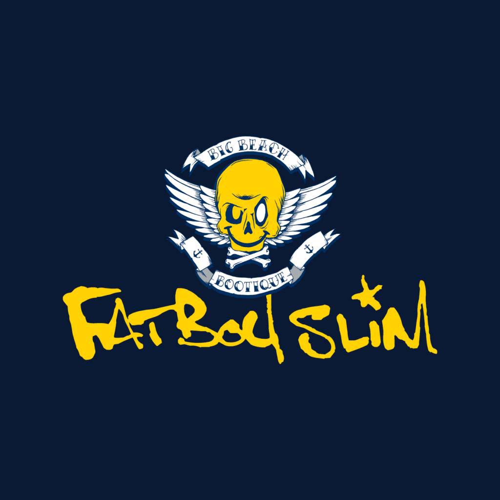 Fatboy Slim Smiley Wings Text Logo Men's Varsity Jacket-Fatboy Slim-Essential Republik