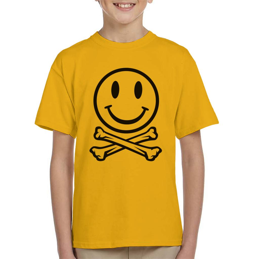 Fatboy Slim Clear Smiley Face And Crossbones Kid's T-Shirt-Fatboy Slim-Essential Republik