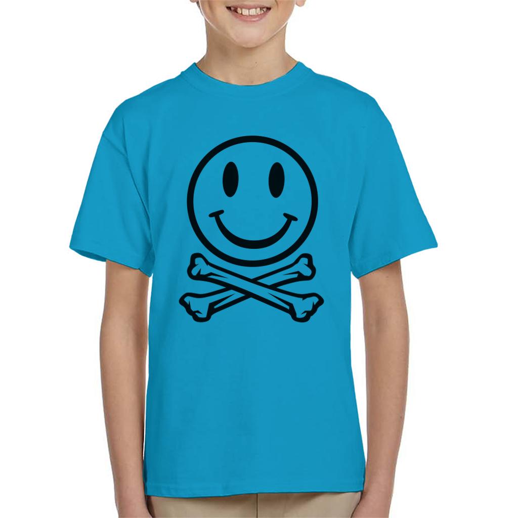 Fatboy Slim Clear Smiley Face And Crossbones Kid's T-Shirt-Fatboy Slim-Essential Republik