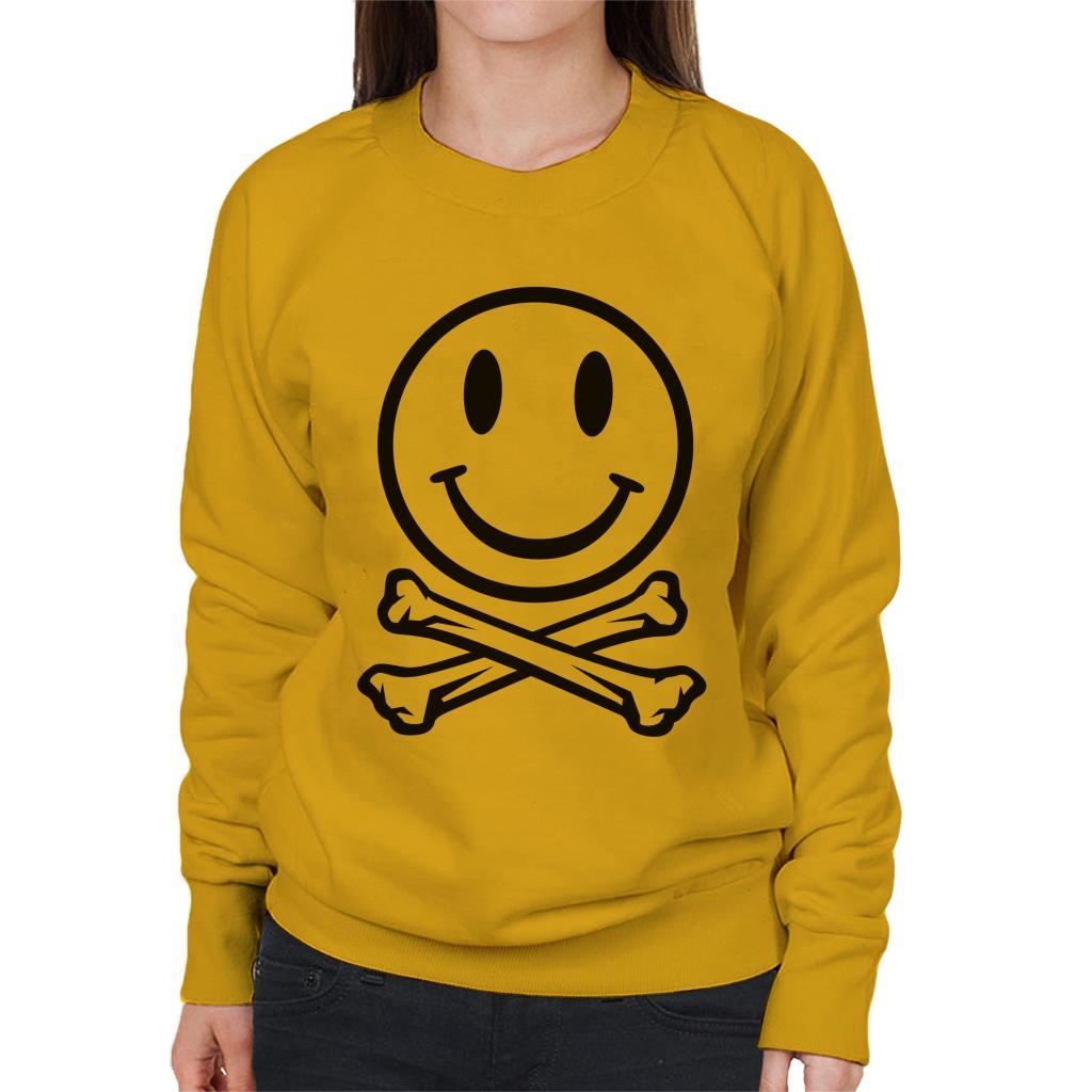 Fatboy Slim Clear Smiley Face And Crossbones Women's Sweatshirt-Fatboy Slim-Essential Republik
