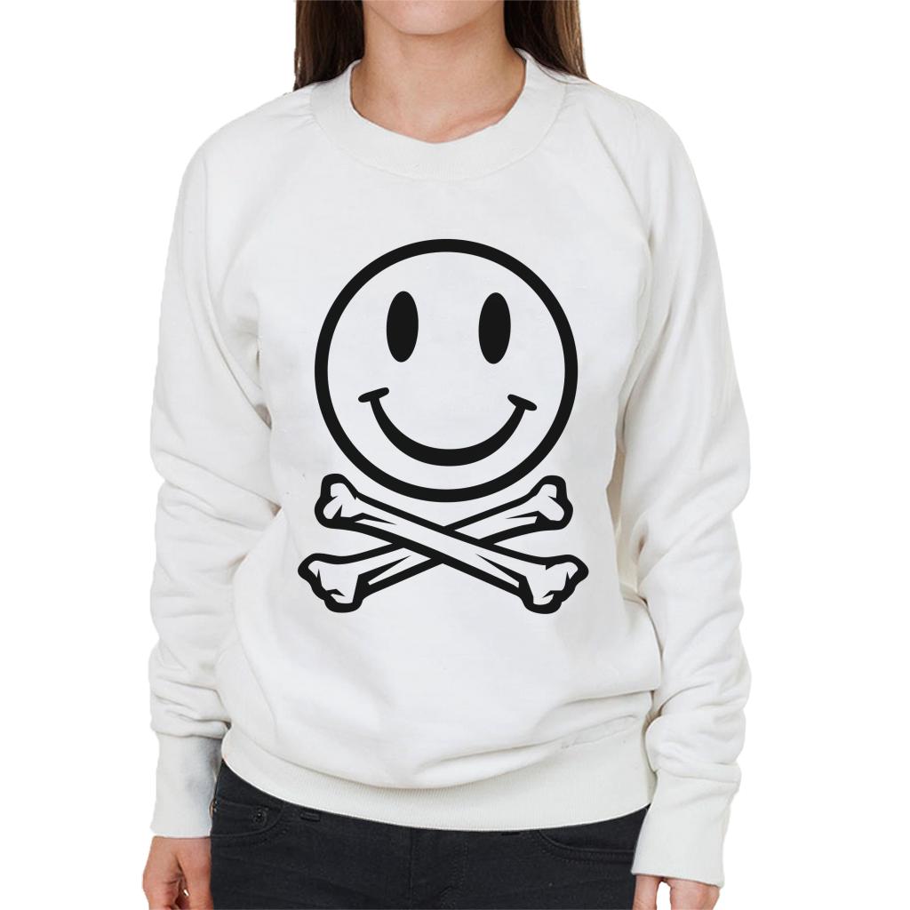 Fatboy Slim Clear Smiley Face And Crossbones Women's Sweatshirt-Fatboy Slim-Essential Republik