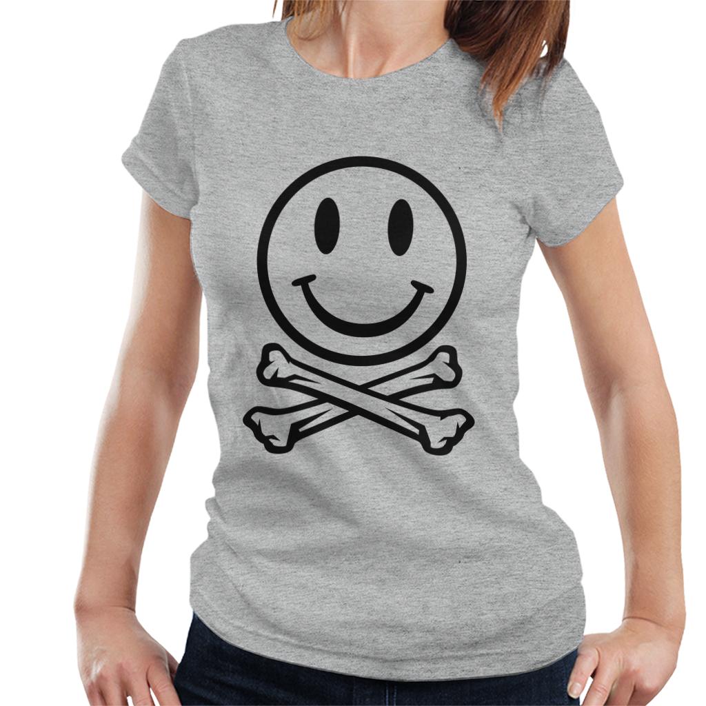 Fatboy Slim Clear Smiley Face And Crossbones Women's T-Shirt-Fatboy Slim-Essential Republik