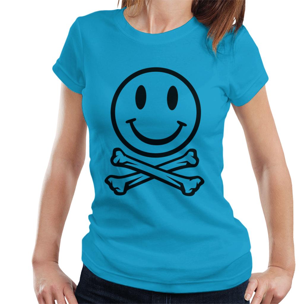Fatboy Slim Clear Smiley Face And Crossbones Women's T-Shirt-Fatboy Slim-Essential Republik