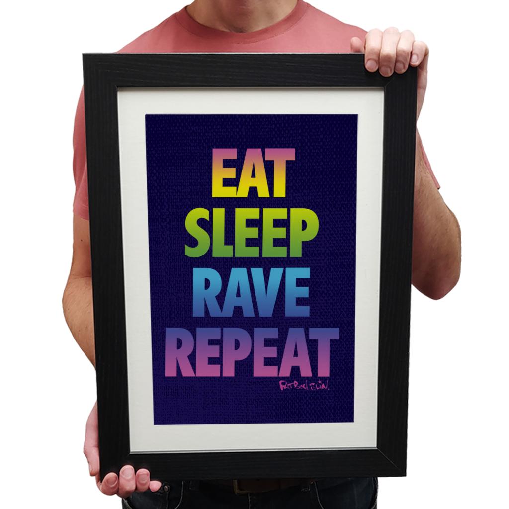 Fatboy Slim Eat Sleep Rave Repeat Framed Print-Fatboy Slim-Essential Republik